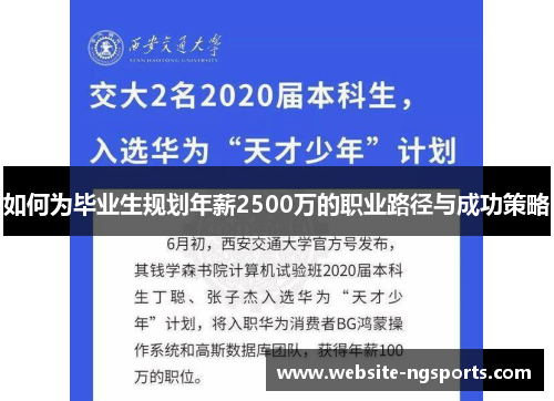 如何为毕业生规划年薪2500万的职业路径与成功策略